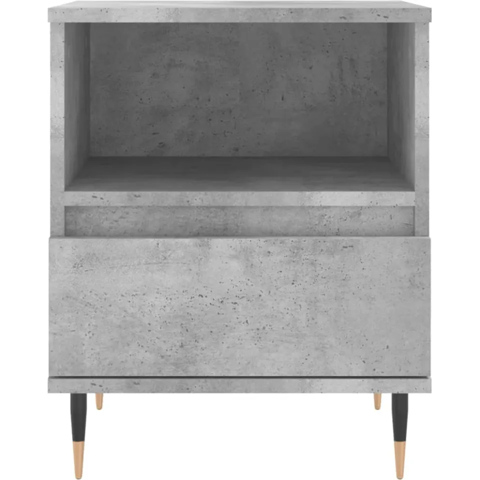 vidaXL Nachtkastje 40x35x50 cm bewerkt hout betongrijs grijs