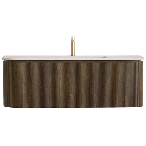 Sanilux Badmeubelset Sanilux Eleganza 120 cm Solid Surface 1 Kraangat Dark Walnut