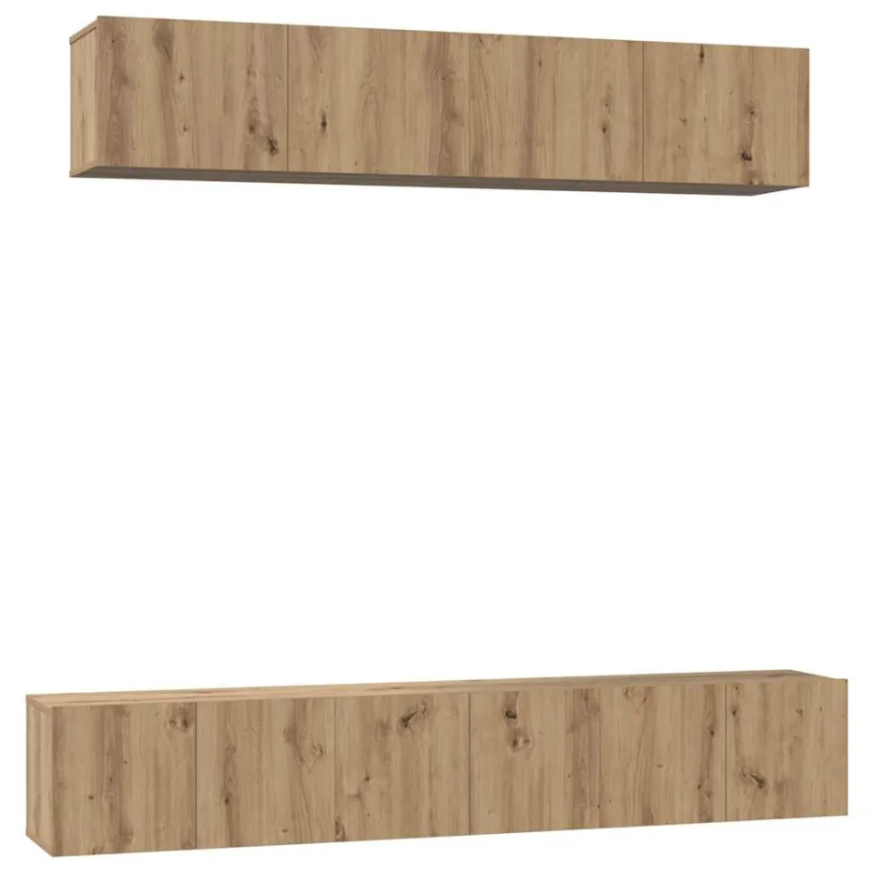 vidaXL Tv-meubelset 5 st Artisan Eiken Bewerkt hout, foto 3