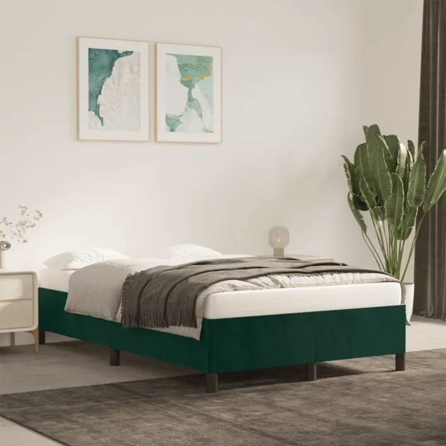 vidaXL Bedframe zonder matras 120x190 cm fluweel donkergroen groen
