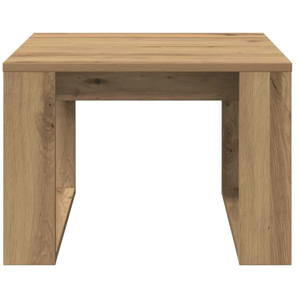 vidaXL Bijzettafel 50x50x35 cm bewerkt hout artisanaal eikenkleurig Bruin