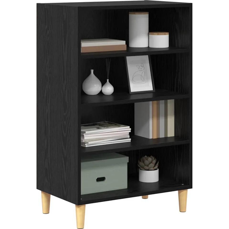 vidaXL Dressoir Zwart Eiken 57 x 35 x 89.5 cm Bewerkt hout, foto 2