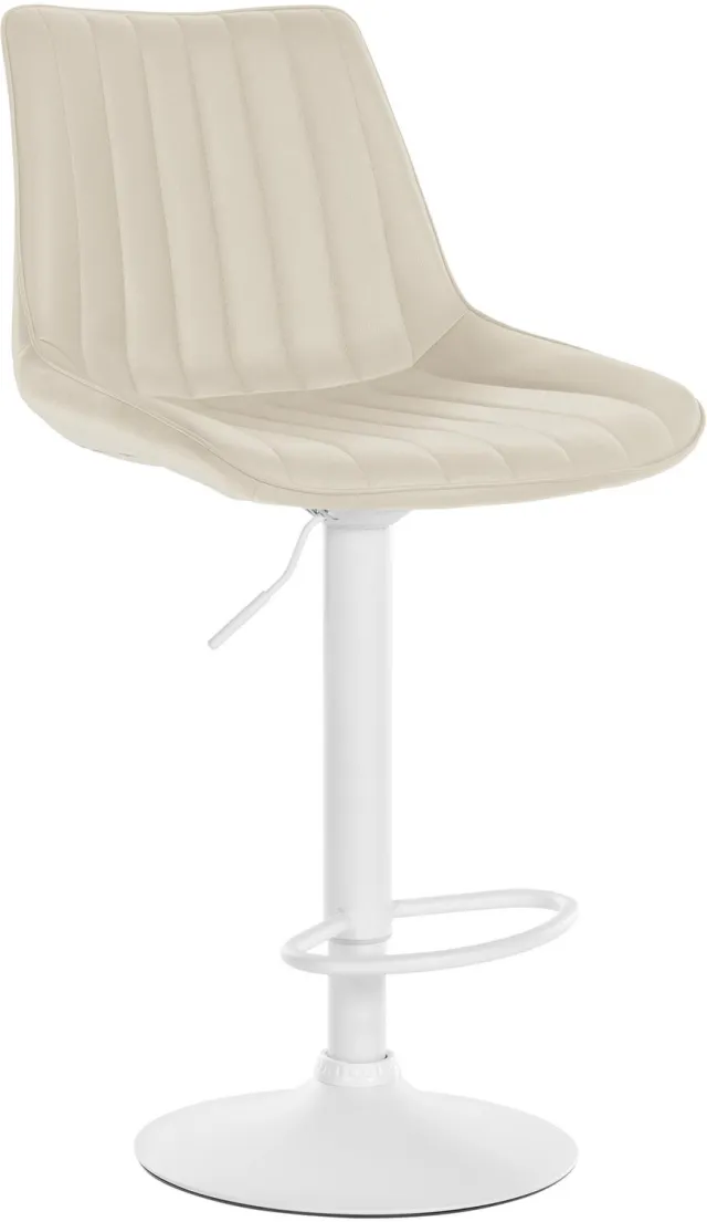 Luxe Comfort Barkruk - Verstelbaar - Kunstleer - Crème wit/creme