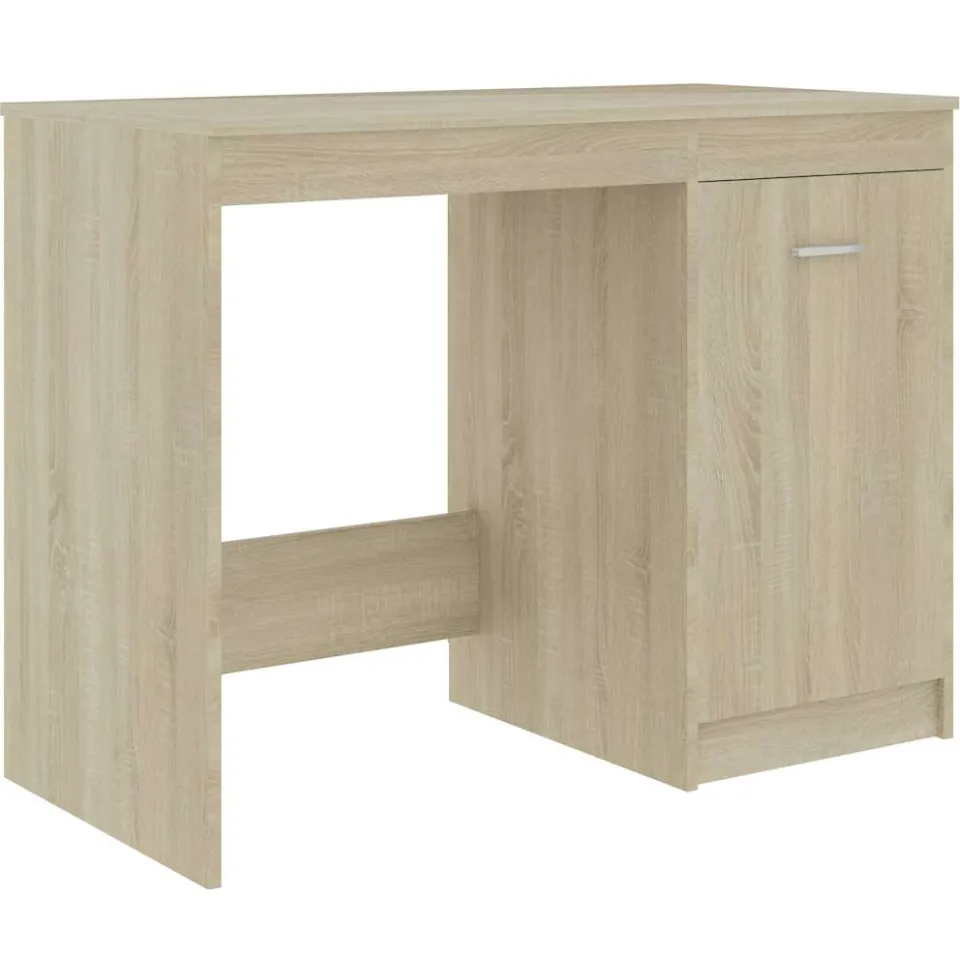 vidaXL Bureau 100x50x76 cm bewerkt hout sonoma eikenkleurig Bruin