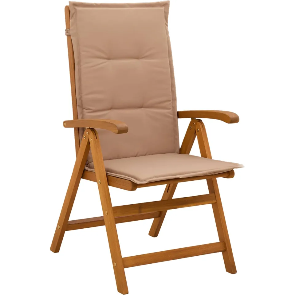 vidaXL 5-delige tuin eetset 4-zits Taupe Massief Acaciahout Bruin
