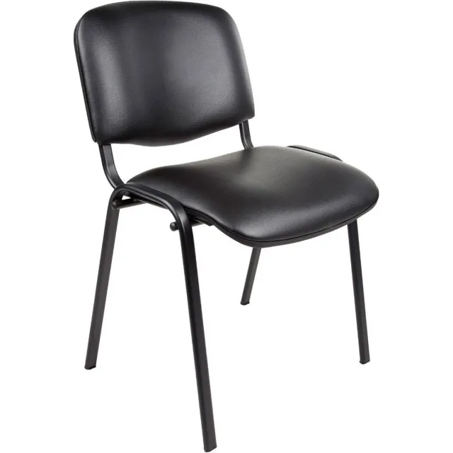 ABC Kantoormeubelen Vergaderstoel of conferentiestoel basic zwart frame met armleuningen Antraciet stof