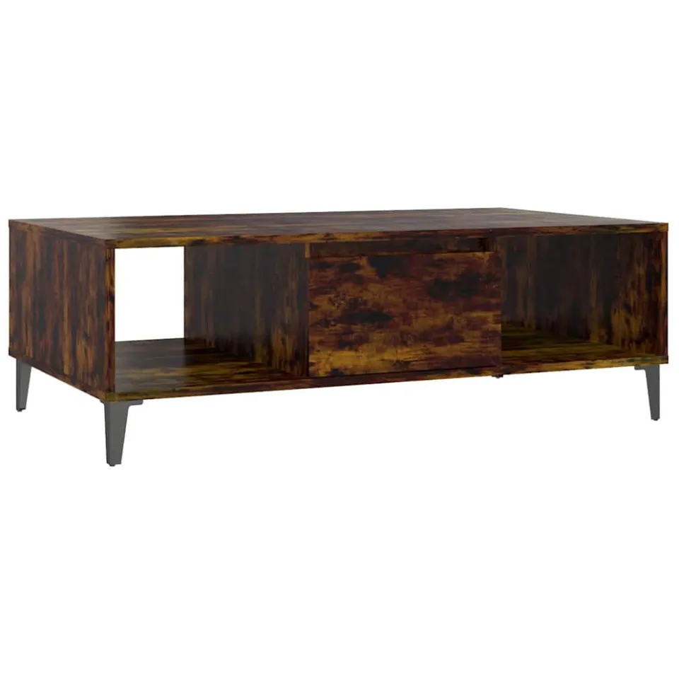 vidaXL Salontafel 103,5x60x35 cm bewerkt hout gerookt eikenkleurig Bruin