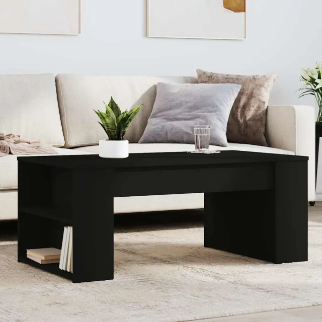 vidaXL Salontafel 102x50x45 cm bewerkt hout zwart, foto 2