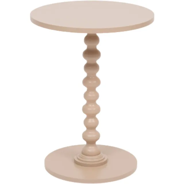 Atmosphera Bijzettafel/salontafel Alix - beige - MDF hout - rond - Planten verhoger - D38 x H50 cm