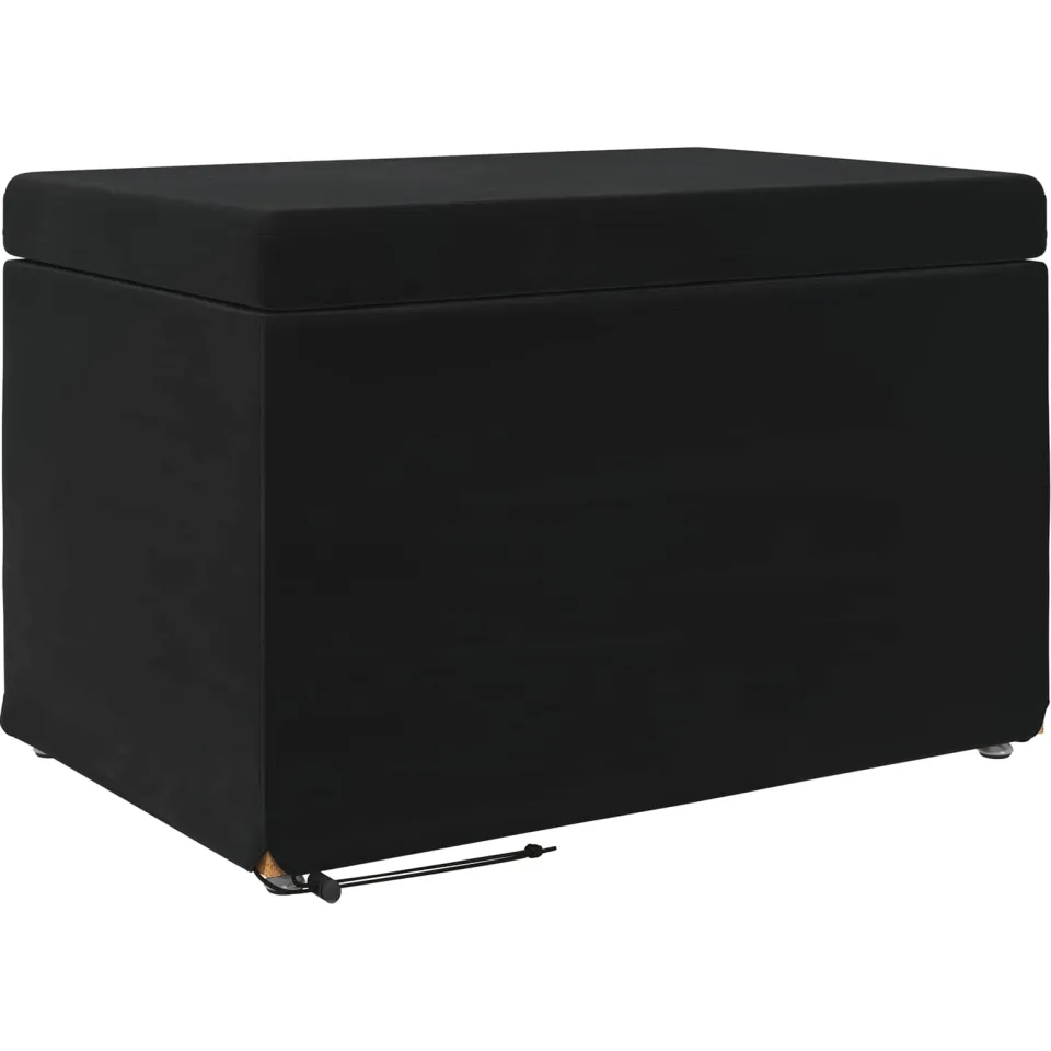 vidaXL Kruk Zwart 61 x 41 x 40 cm Velvet en Gefabriceerd Hout, foto 4