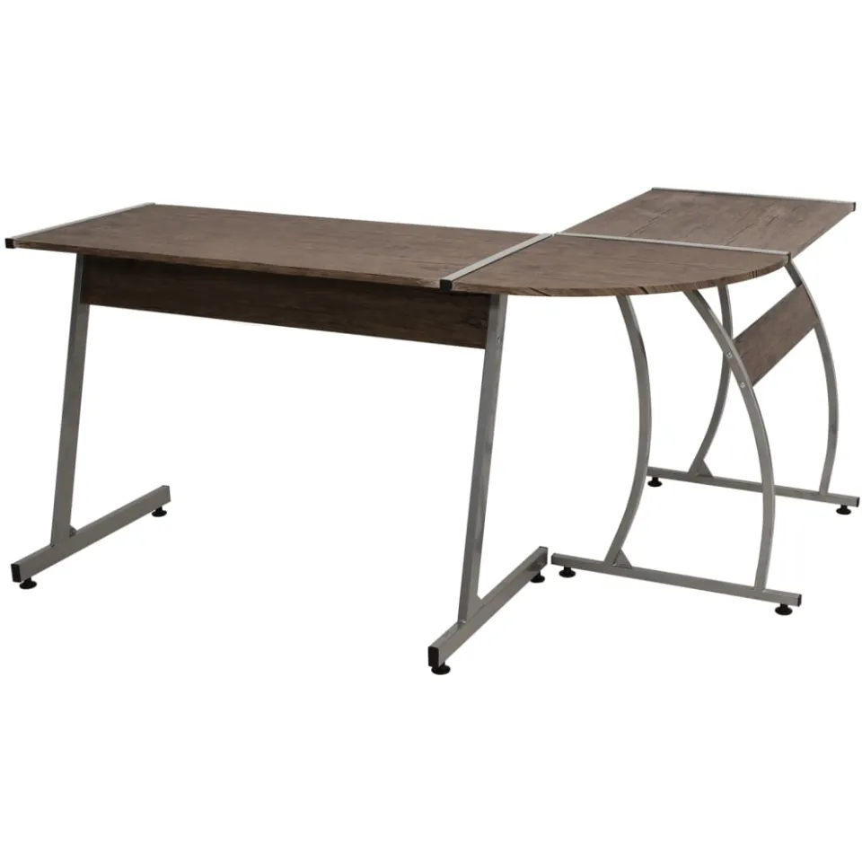 vidaXL Hoekbureau bewerkt hout bruin, foto 2