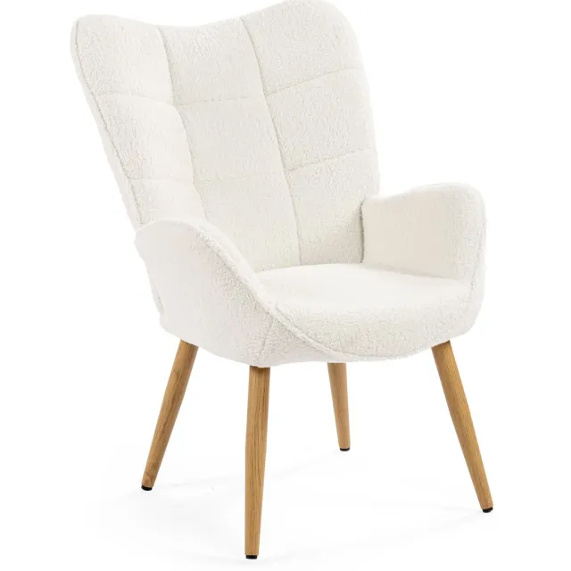 MEUBLE COSY MEUBLES COSY Fauteuil - Scandinave Medium rug Boucle-stof Comfortabele zit - Wit