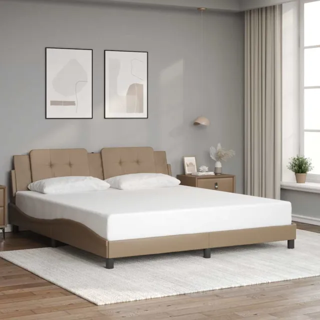 vidaXL Bedframe zonder matras "Zadar" kunstleer cappuccinokleurig 180x200 cm Bruin