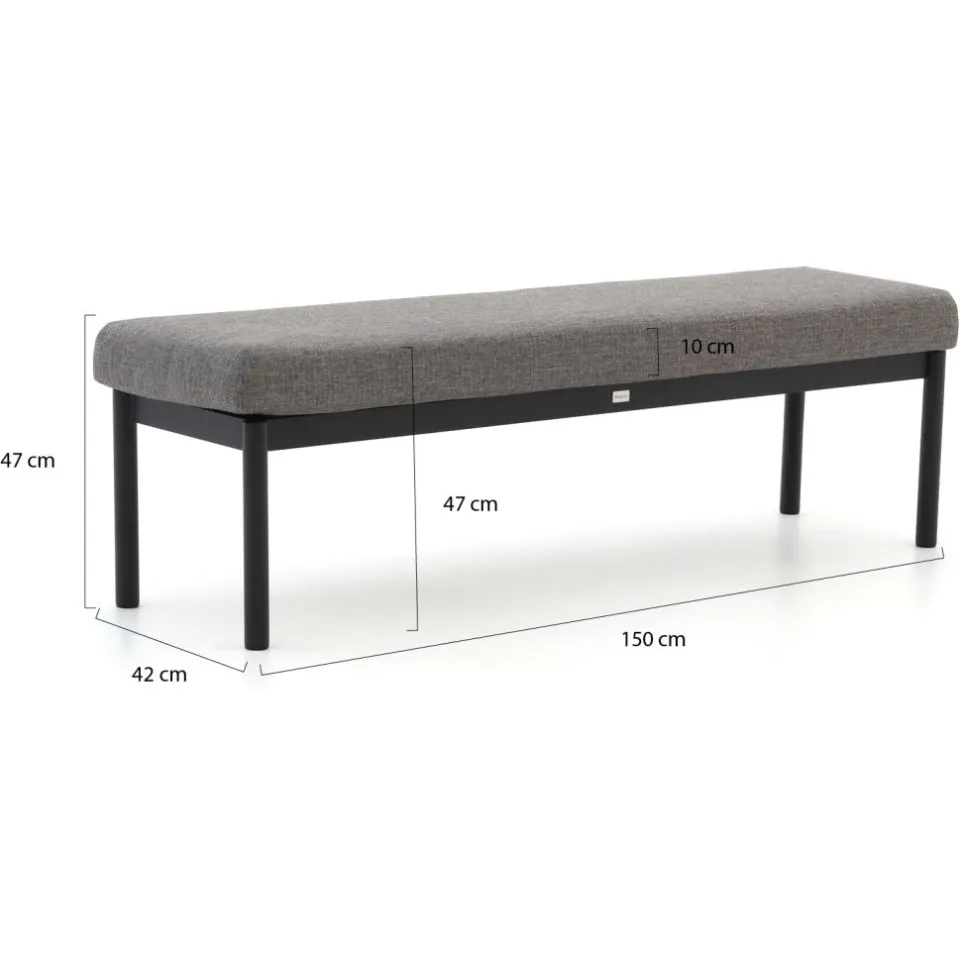 Manifesto Furniture Manifesto San Teodoro dining lounge picknickbank 151cm grijs, foto 3