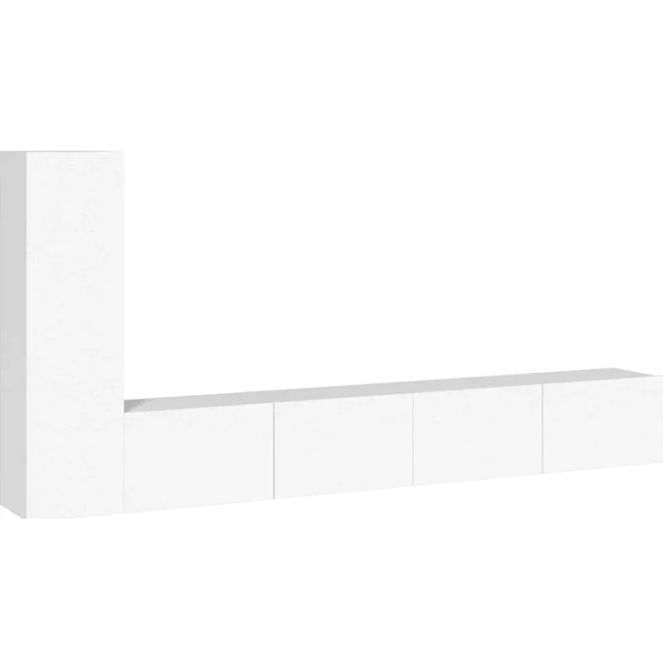 vidaXL 3-delige Tv-meubelset bewerkt hout wit