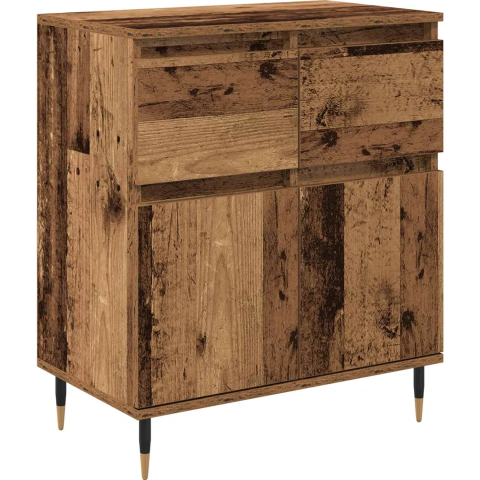 vidaXL Dressoir Oud Hout 60 x 35 x 70 cm Gemonteerd hout en ijzer bruin, foto 3