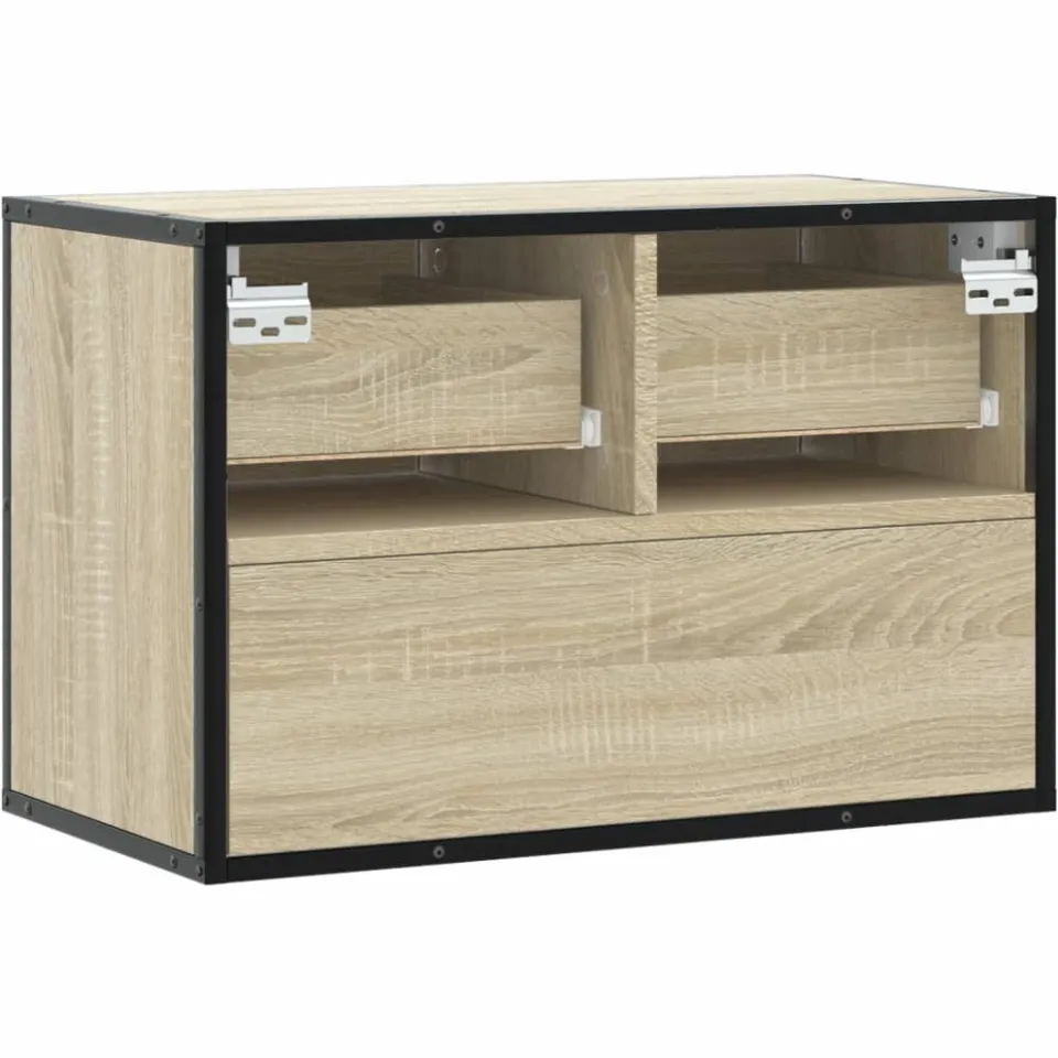vidaXL Tv-meubel 60x31x39,5 cm bewerkt hout metaal sonoma eikenkleurig, foto 4