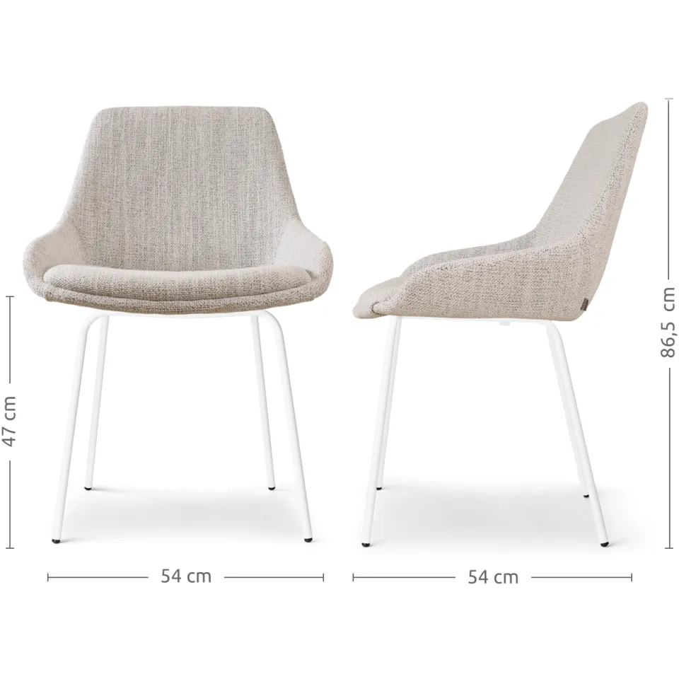 Nolon Nora-Isa eetkamerstoel beige gemêleerd - wit onderstel, foto 3