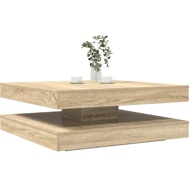 vidaXL Salontafel 360 graden draaibaar 90x90x34,5 cm sonoma eikenkleur, foto 2