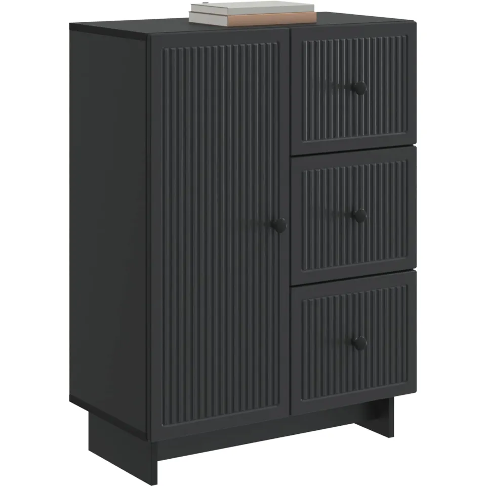 vidaXL Dressoir met lade Zwart 66 x 34,5 x 90 cm Bewerkt hout