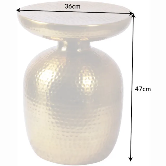 Invicta Interior Handgemaakte bijzettafel ORIENT 36cm goud gehamerd ontwerp - 40236 Zie omschrijving