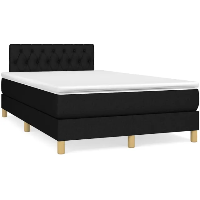 vidaXL Boxspring met matras en LED stof zwart 120x190 cm