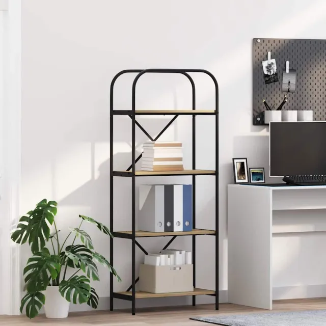 vidaXL Boekenkast 4-laags 60 x 30 x 146 cm Bewerkt hout Sonoma Eiken, foto 2
