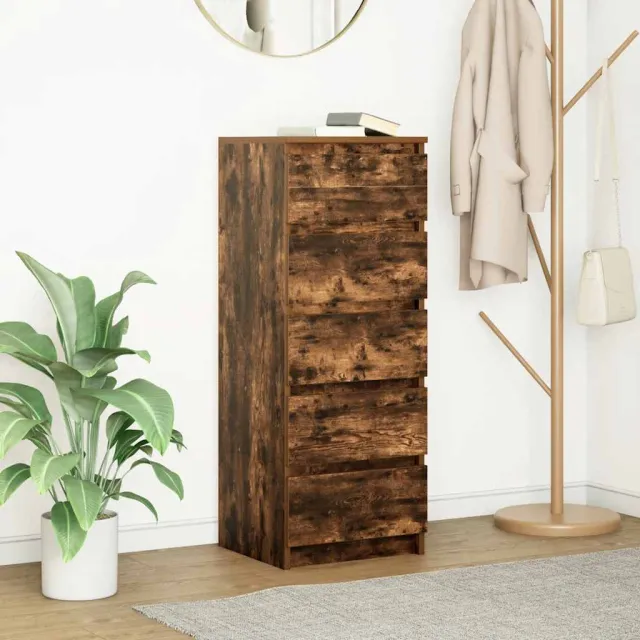 vidaXL Dressoir met lades 37,5x35x99 cm spaanplaat gerookt eikenhout Bruin
