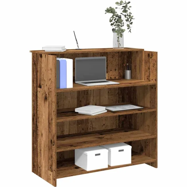 vidaXL Receptiebalie 100x50x103,5 cm bewerkt hout oud houtkleurig Bruin