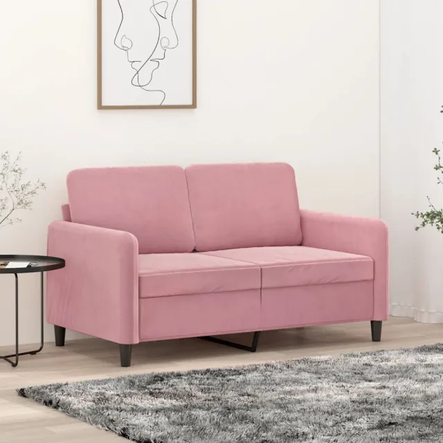 vidaXL Tweezitsbank 120 cm fluweel roze