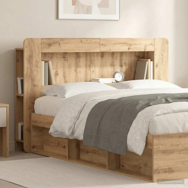 vidaXL Hoofdbordkast Artisanaal eiken 140 cm Geconstrueerd hout Bruin