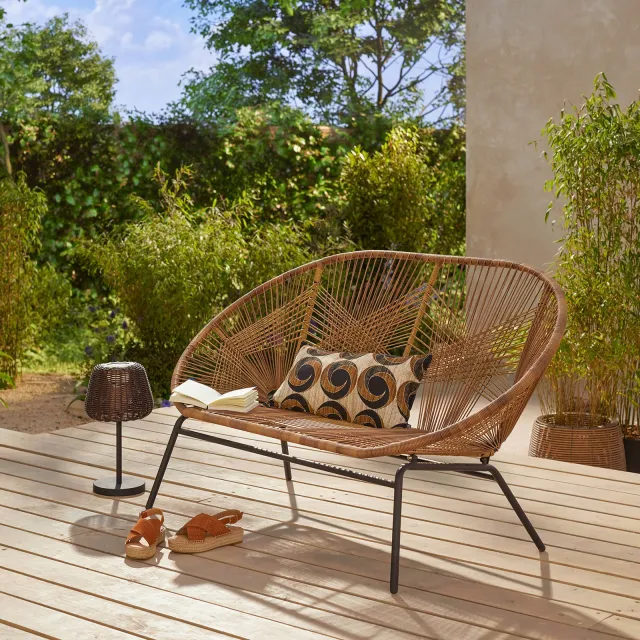 NOUS Garden tuinbank Miami naturel/zwart, foto 2