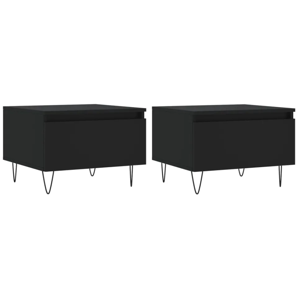 vidaXL Salontafels 2 st 50x46x35 cm bewerkt hout zwart, foto 4
