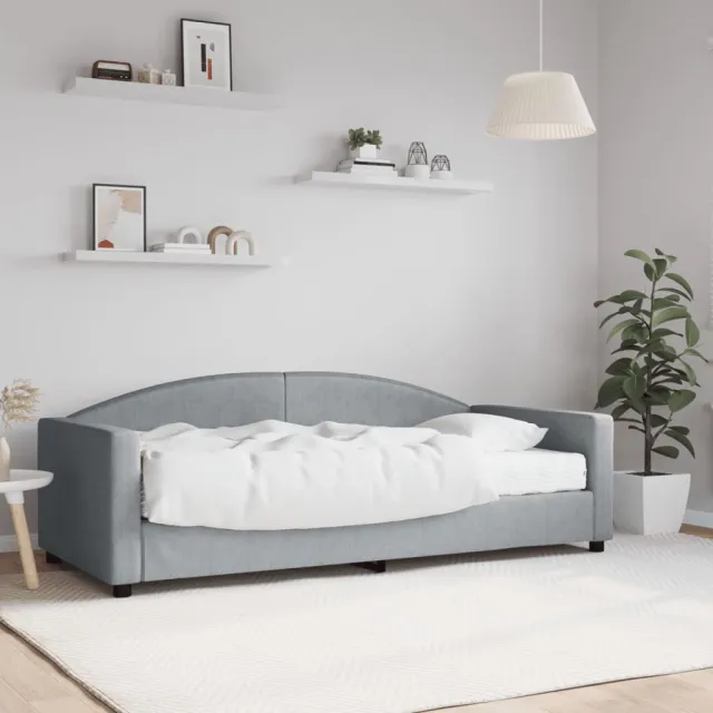 vidaXL Slaapbank met matras 90x190 cm stof lichtgrijs grijs