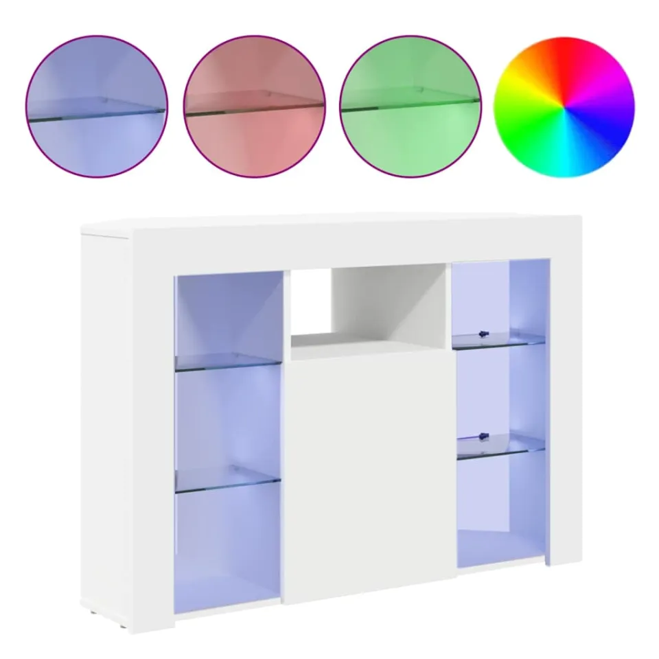 vidaXL Hoek LED TV Kast 100x40x68cm Wit Bewerkt hout, foto 4