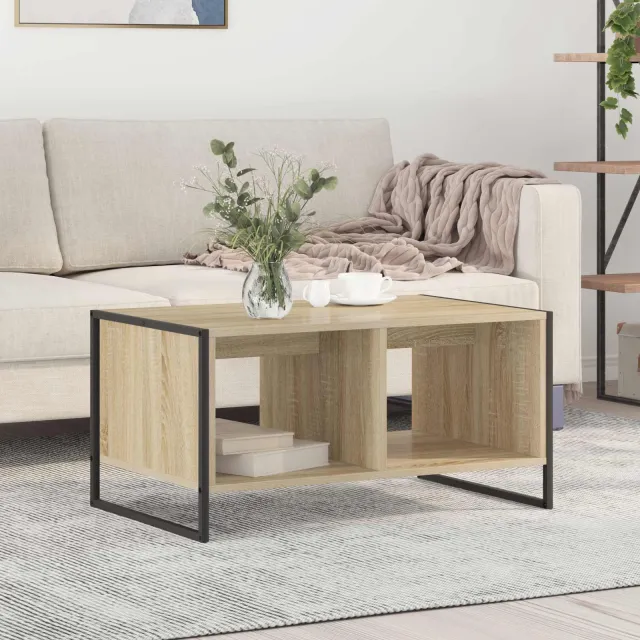 vidaXL Salontafel Sonoma 80 x 50 x 40 cm Bewerkt hout bruin, foto 2