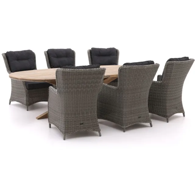 Intenso Furniture Intenso Milano/ROUGH-Y Ellips 280cm dining-lounge tuinset 7-delig Grijs