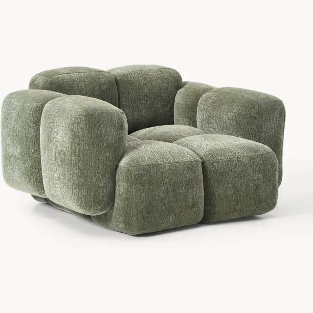 Westwing Collection Loungefauteuil Tayla Groen