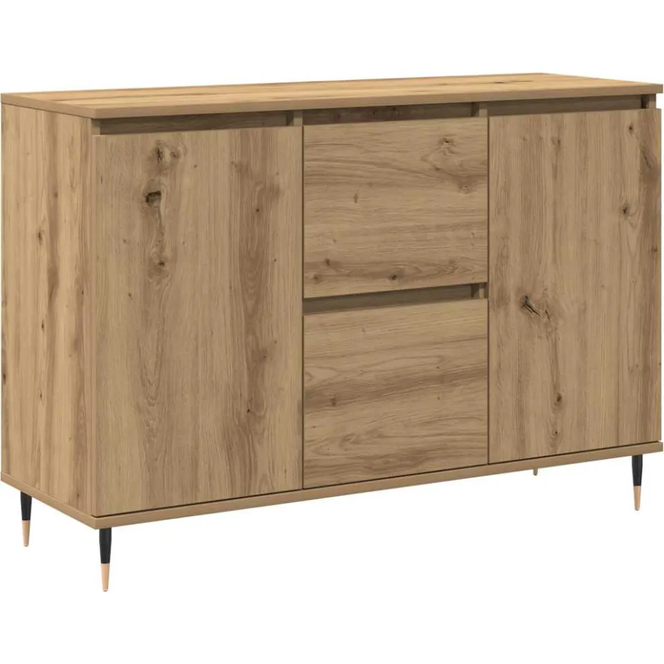 vidaXL Dressoir Artisan Eiken 101,5 x 35 x 70 cm Bewerkt hout, foto 3