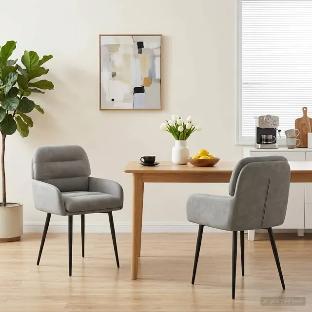 vidaXL Eettafelstoelen 2 st fluweel Lichtgrijs 59 x 59,5 x 90 cm