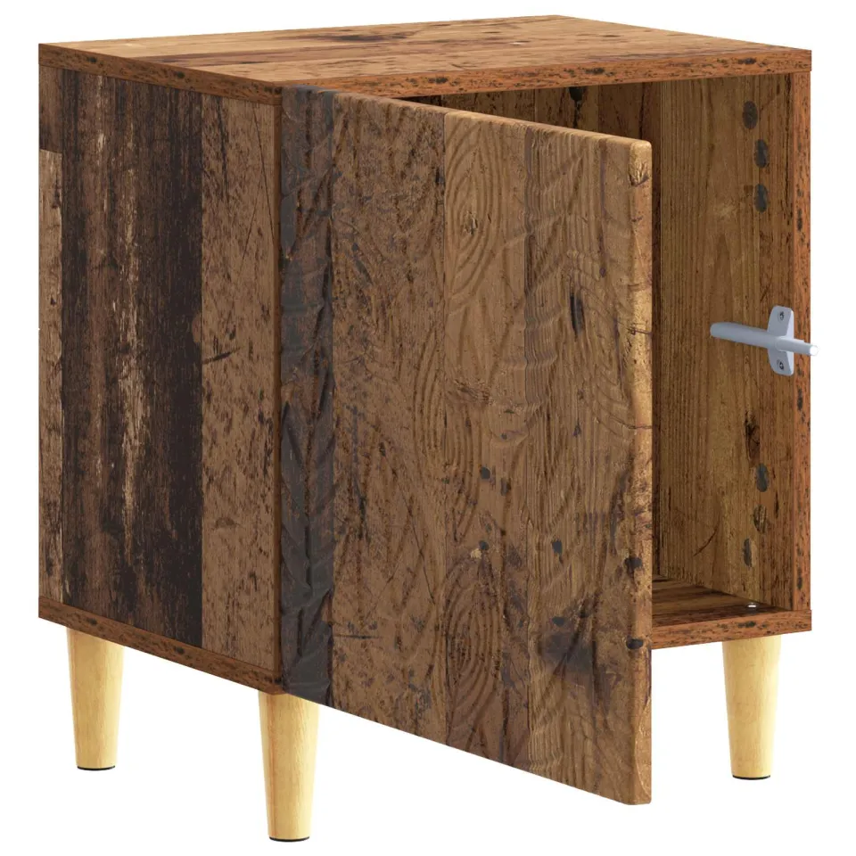 vidaXL Nachtkastje Oud hout 43 x 34,5 x 50 cm Bewerkt hout Bruin