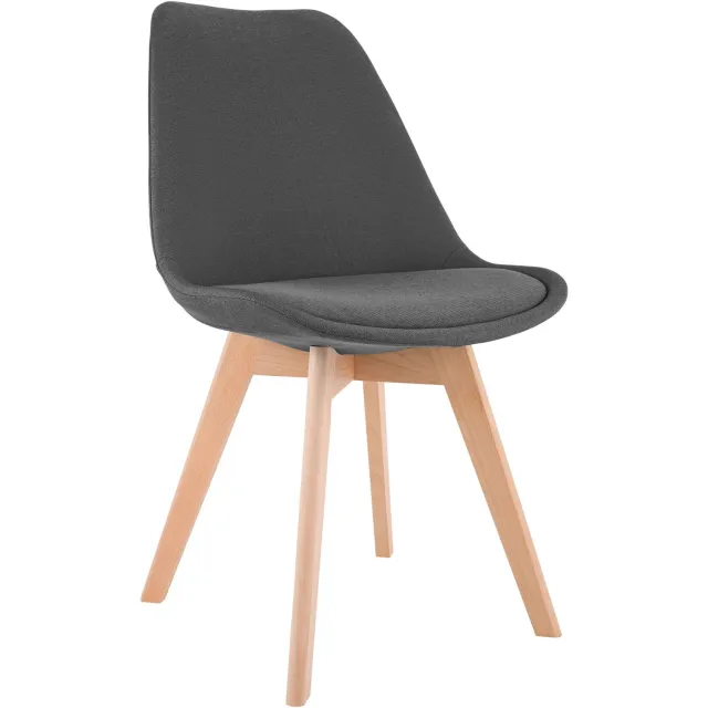 Luxe Comfort Eetkamerstoel - Stof - Grijs Stof/grijs