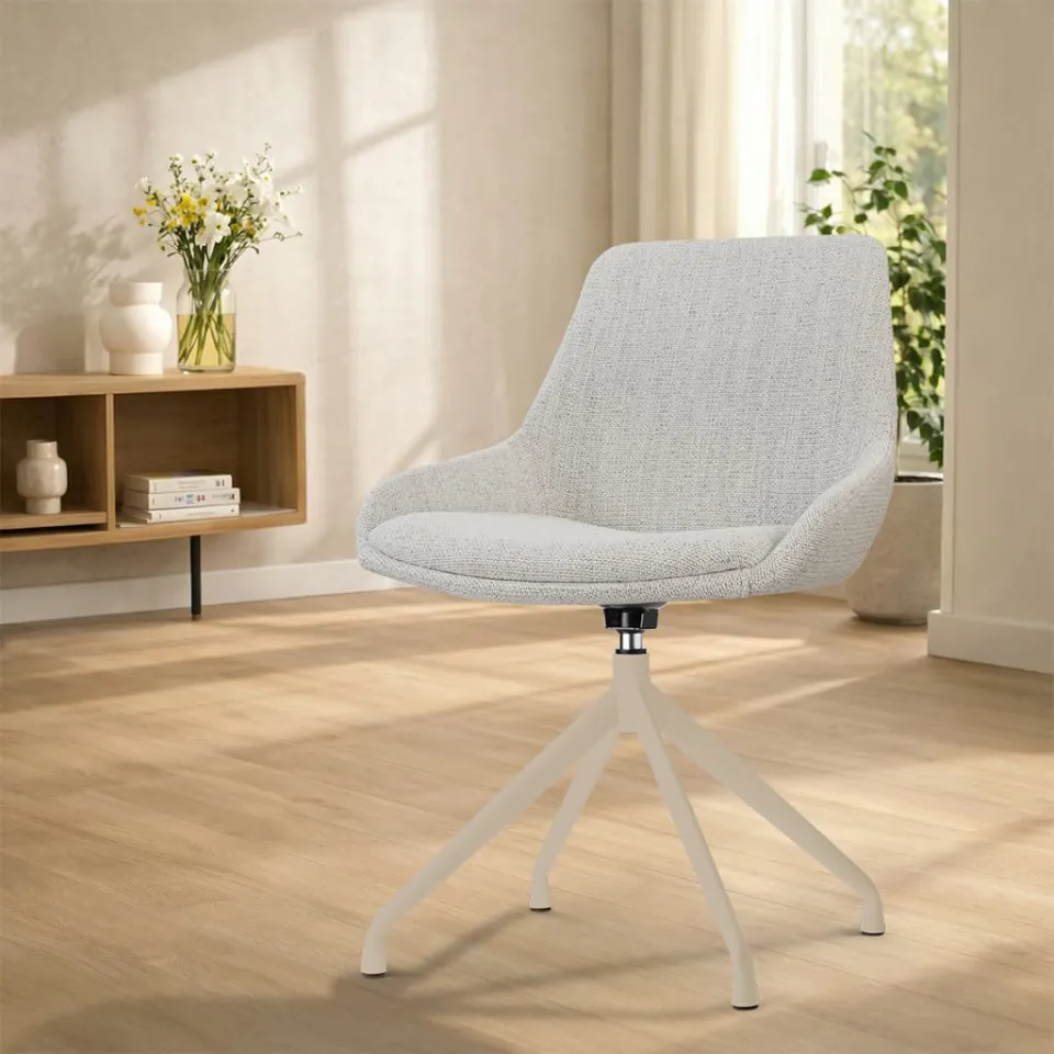Nolon Nola-Isa draaibare eetkamerstoel beige gemêleerd - beige onderstel, foto 3