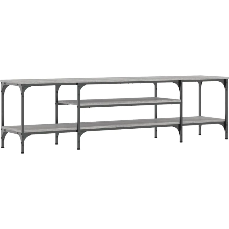 vidaXL Tv-meubel 161x35x45 cm bewerkt hout en ijzer grijs sonoma eiken, foto 3