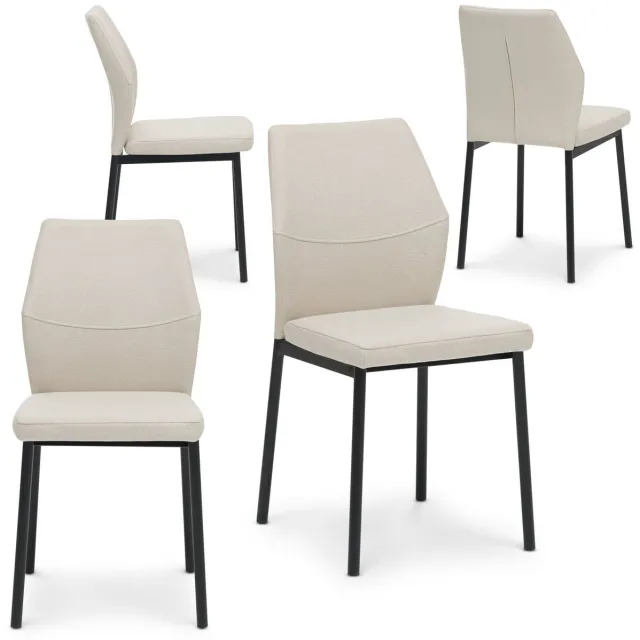 IDIMEX Eetkamerstoelen VANORA, set van 4 – beige
