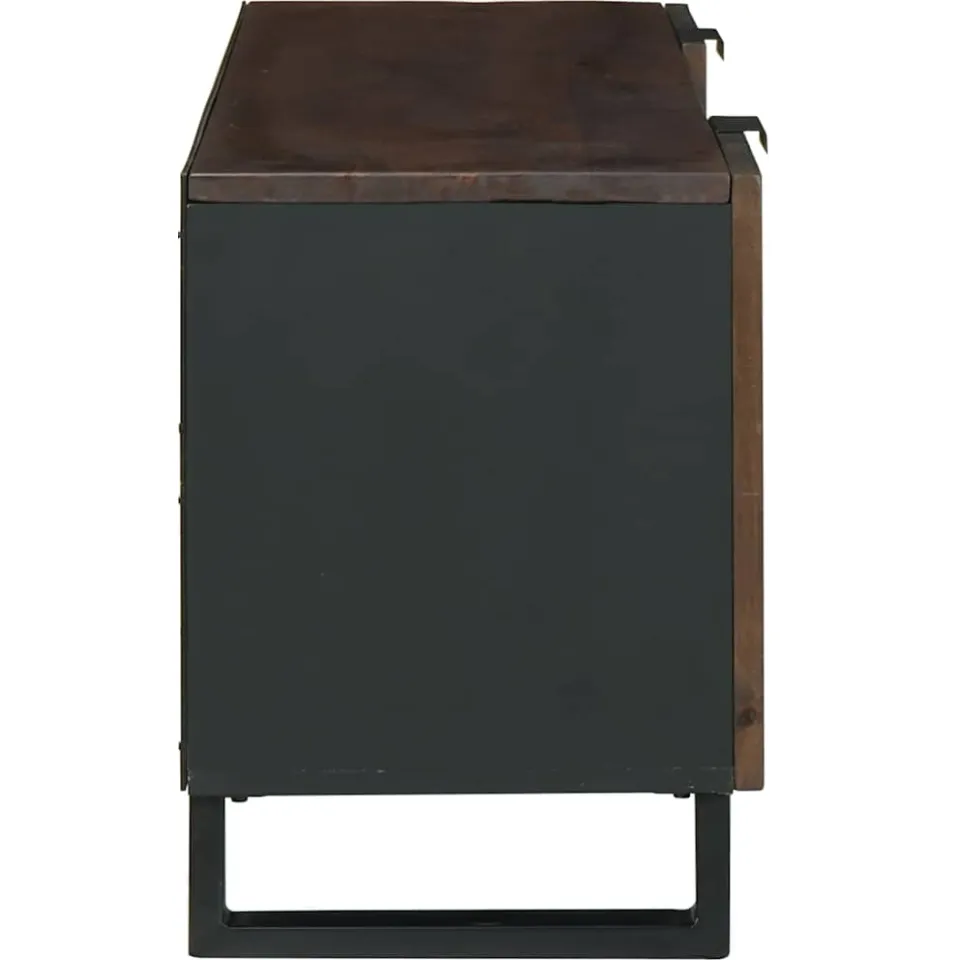 vidaXL TV Eenheden 105 x 33 x 46 cm Walnotenhout Bewerkt hout bruin, foto 4