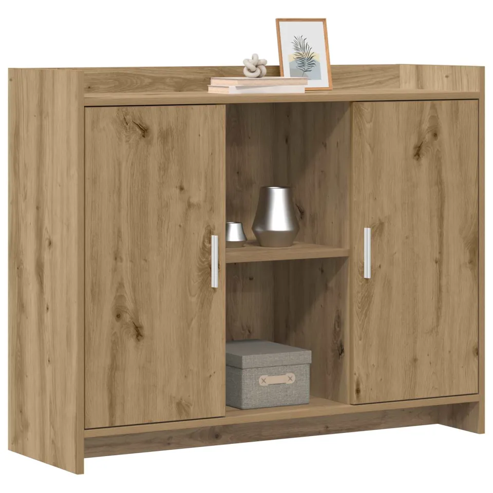vidaXL Dressoir Artisan Oak 98,5 x 33 x 80 cm Bewerkt hout Bruin