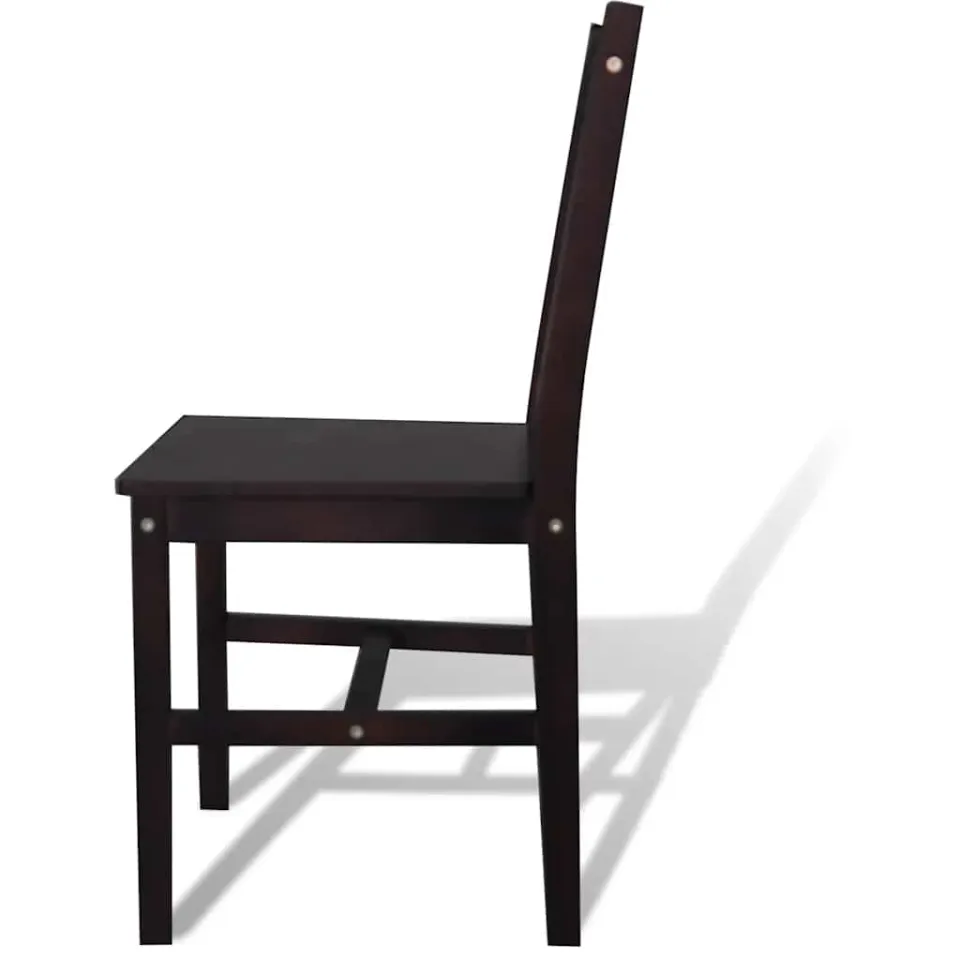 vidaXL Eetkamerstoelen 2 st grenenhout donkerbruin bruin, foto 4