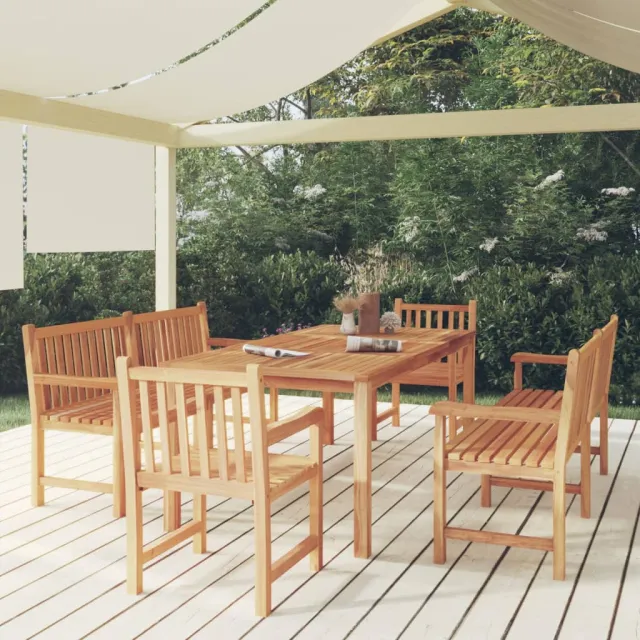 vidaXL 5-delige Tuinset massief teakhout bruin, foto 2