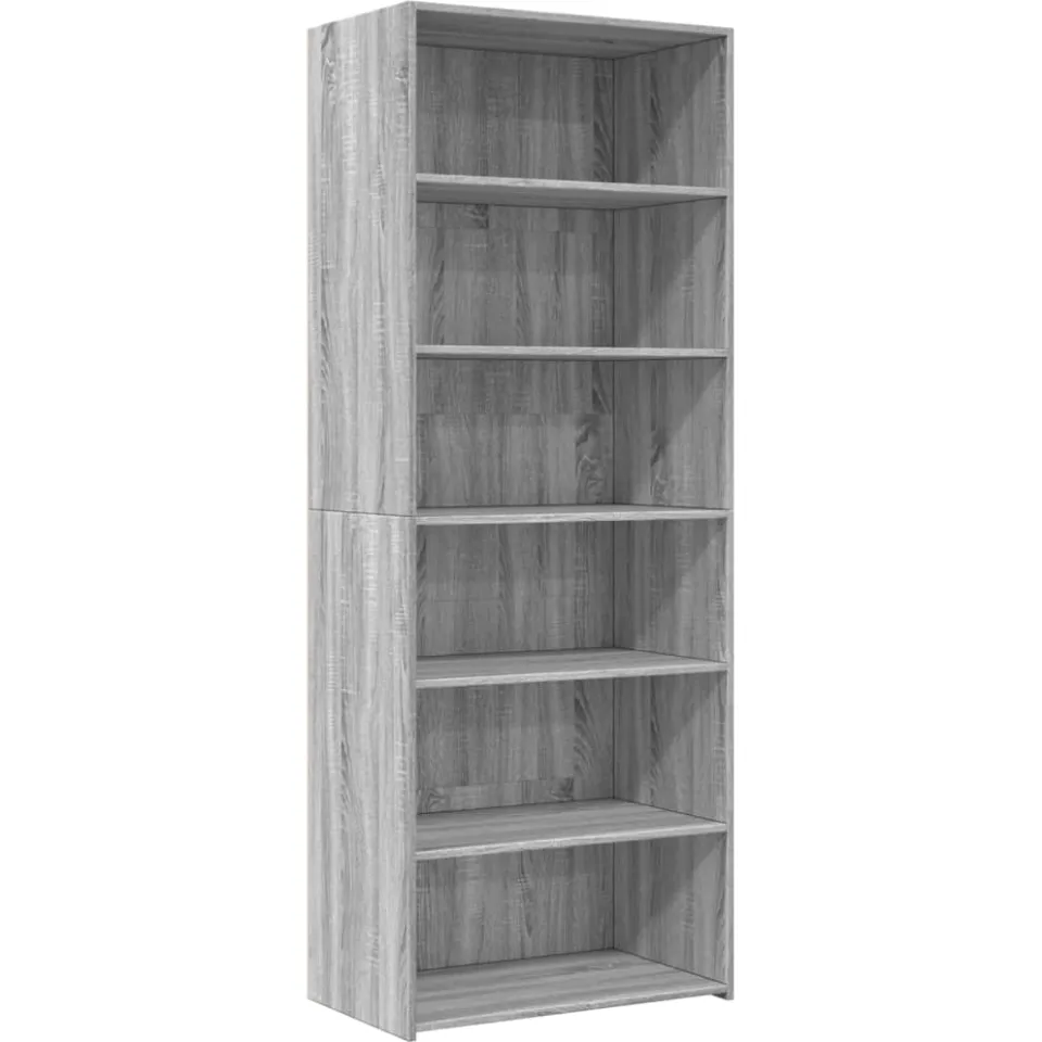 vidaXL Hoge kast 70x41x185 cm bewerkt hout grijs sonoma eikenkleurig, foto 3